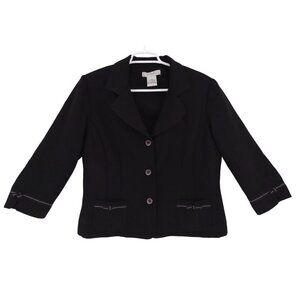 Black polyester blazer, for women, K & Company, size 14, Good Condiction.